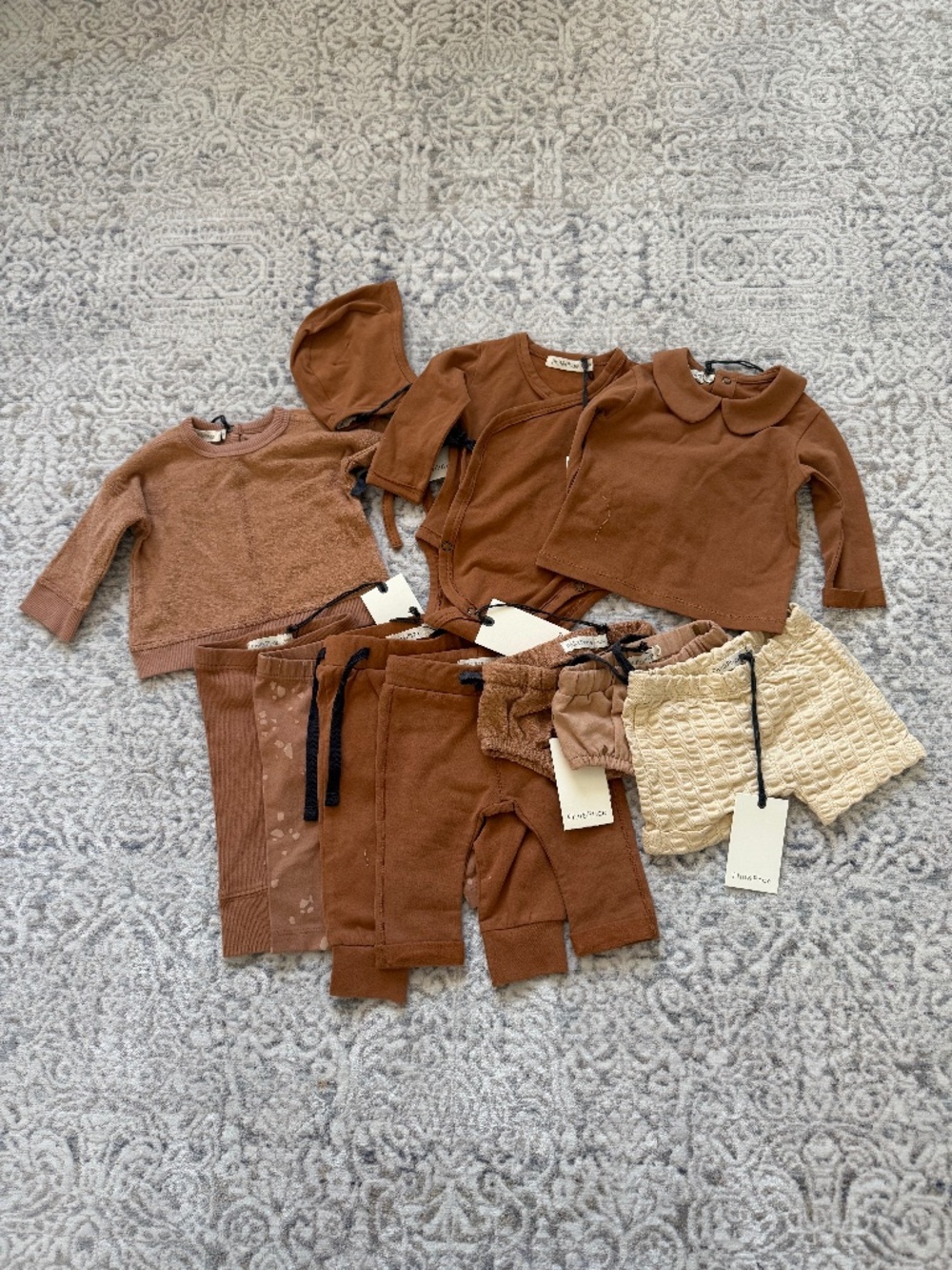 NEW - Organic Baby Clothes Bundle 0-3 month  in clay by Phil&Phae (Europe)